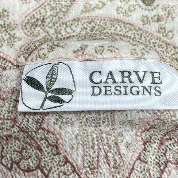 Carve Designs Organic Cotton Lightweight Sheer Long Sleeve Top M Paisley Boho - Picture 14 of 15